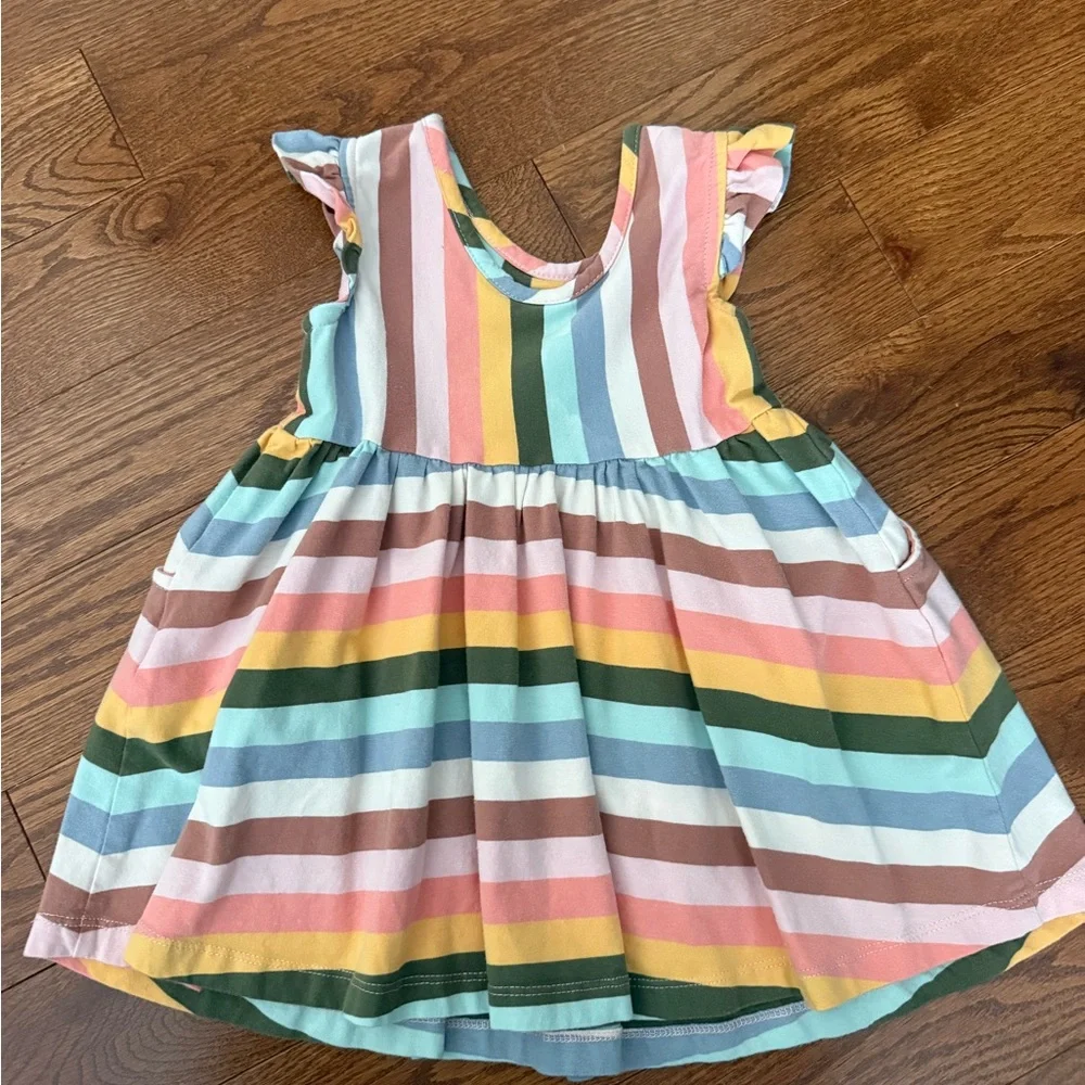 Hanna Andersson Colorful Striped Soft Skater Dress